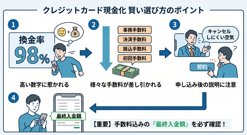 クレジットカード現金化で失敗しない業者の選び方