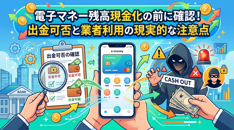 電子マネー残高現金化の前に確認！出金可否と業者利用の現実的な注意点