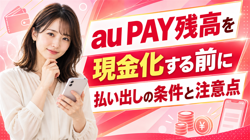 au PAY残高を現金化する方法！出金できる残高とできない残高の見分け方
